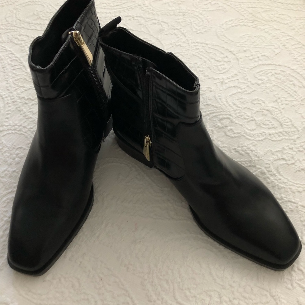 Zara Trafaluc Leather Ankle Boots, New, 37/6.5